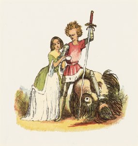 Ilustração para Jack The Giant Killer (cor litho) de Richard Doyle