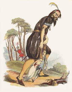 Ilustração para Jack The Giant Killer (cor litho) de Richard Doyle