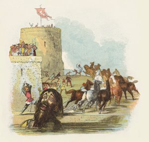Ilustração para Jack The Giant Killer (cor litho) de Richard Doyle
