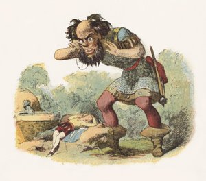 Ilustração para Jack The Giant Killer (cor litho) de Richard Doyle