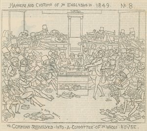 Maneiras e costumes dos ingleses em 1849: A Câmara dos Comuns resolveu em um comitê de toda a casa de Richard Doyle