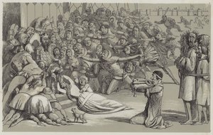 Rendição de Calais (aquatinta) de Richard Doyle