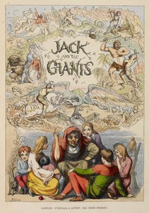 página de título ilustrada mostrando uma pessoa idosa a contar histórias a crianças. de Richard Doyle