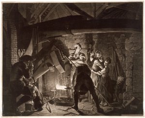 Uma forja de ferro, segundo Joseph Wright of Derby de Richard Earlom