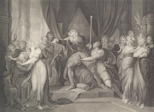 Rei Lear expulsando sua filha Cordelia Shakespeare, K..., publicado pela primeira vez em 1792, reeditado em 1852.