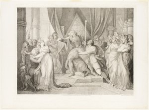 Lear expulsando sua filha Cordelia de Richard Earlom