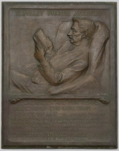 Tablet Memorial para o falecido E. F. Andrews de Richard Edwin Brooks