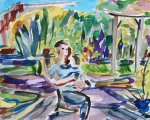 Jardim, Sunny Day, 2021 (aquarela sobre papel)