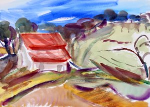 Casa com Telhado Vermelho, Sonoma, 2018 de Richard Fox