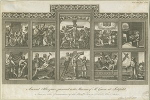 Lichfield - Antigo Altar-Piece: gravura, nd [c 1785] (impressão)
