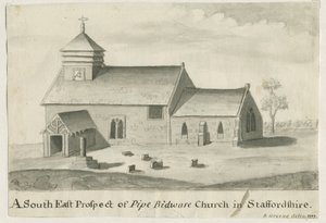 Igreja Pipe Ridware: pintura sépia, 1777