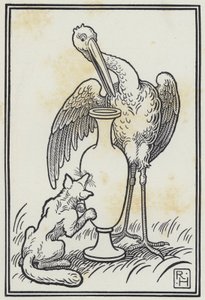 A Raposa E A Cegonha (gravura) de Richard Heighway