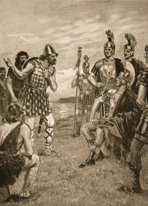 Agricola recebe um rei irlandês, ilustração de "The History of the Nation"