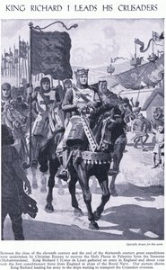 O rei Ricardo I lidera seus cruzados, c.1950