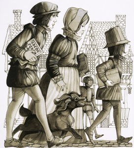 Crianças a caminho da escola de Richard Hook