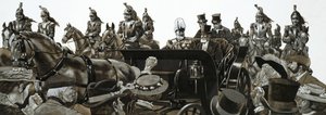 As multidões aplaudiram quando o Rei Eduardo passou de carro em Paris de Richard Hook