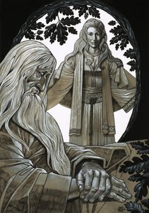 Merlin e Vivian, a fada Dama do Lago de Richard Hook
