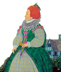 Rainha Isabel I (litografia a cores) de Richard Hook