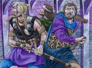 Sir Galahad, juntamente com Percival e Bors