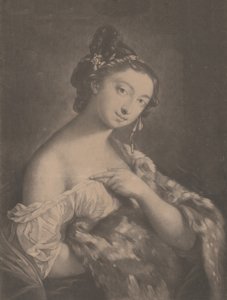 Inverno: uma mulher segurando um manto de pele manchada, 1775. de Richard Houston