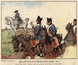 Frederick o Geat da Prússia na marcha através de Lausitz de Richard Knoetel