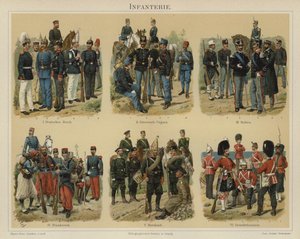 Infantaria de exércitos europeus (cor litho) de Richard Knotel