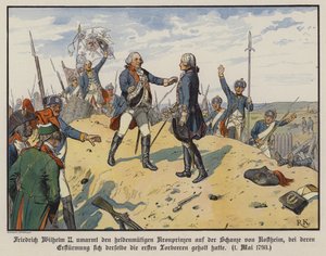 O Rei Frederick William II da Prússia abraçando seu filho heróico, o Príncipe Heróico Frederick William, na colina de Kostheim