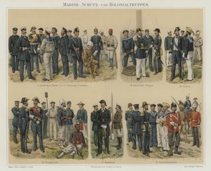 Fuzileiros e tropas coloniais dos exércitos europeus (cor litho) de Richard Knotel
