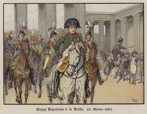 Napoleão entrando em Berlim, 27 de Outubro de 1806 (cor litho)