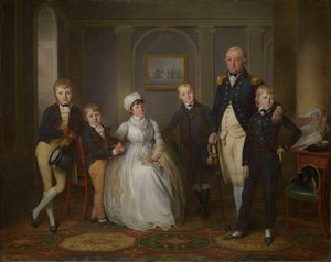 Capitão Richard Grindall (1750-1820) e a sua família, c.1800 (óleo sobre tela)
