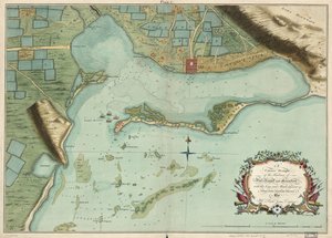Um calado correto dos portos de Port Royal e Kingston, com as chaves e os cardumes adjacentes etc. de uma pesquisa tardia e precisa, feita pelo Sr. Richd Jones, engenheiro. de Richard; Mynde Jones