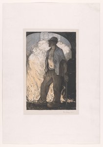 Trabalhador num incêndio de Richard Nicolaüs Roland Holst (signed by artist)