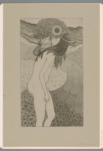 Criança com pavão (título no objeto) de Richard Nicolaüs Roland Holst
