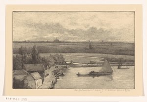 Paisagem com navios à vela na água de Richard Nicolaüs Roland Holst