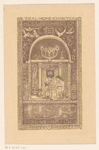 Desenho da capa para: Catálogo da Exposição Home Ideal, 1912 de Richard Nicolaüs Roland Holst