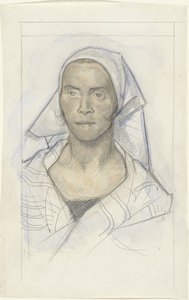 Retrato de uma mulher com véu de cabeça