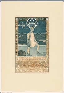 Imprimir por ocasião do décimo aniversário da União Geral dos Trabalhadores de Diamantes Holandeses em 1904 de Richard Nicolaüs Roland Holst
