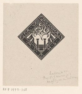Vinheta em memória de Maria Vincentia Huizinga-Schorer
Piae Uxoris Animae M.V.H.S. (título sobre o objecto) de Richard Nicolaüs Roland Holst