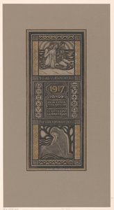 Calendário de caridade para 1917 Já é uma expectativa ou um lembrete: Calendário de Benevolência em benefício de institutos de câncer em Roterdã e Amsterdã (título no objeto) de Richard Nicolaüs Roland Holst