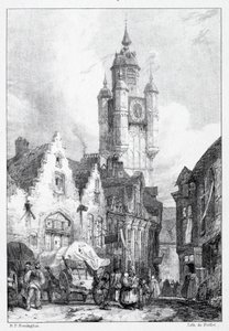 Bergues: The Market Tower, 1824. de Richard Parkes Bonington