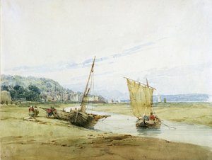 Perto Honfleur, c.1822 (wc sobre grafite no papel) de Richard Parkes Bonington
