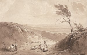 Trabalhadores da estrada, perto de Lillebonne de Richard Parkes Bonington