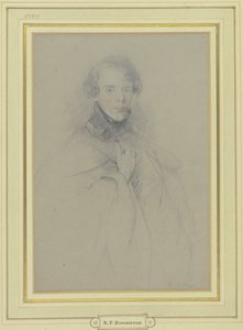 Autorretrato com casaco, figura até aos joelhos de Richard Parkes Bonington