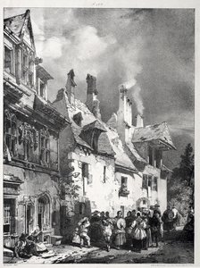 Rua nos arredores de Besançon, França de Richard Parkes Bonington