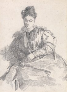 Estudo de uma mulher sentada de Richard Parkes Bonington