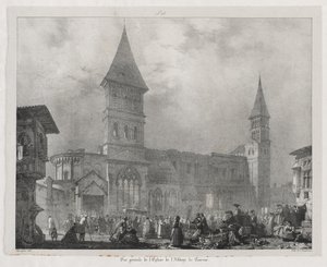 Viagens pitorescas e românticas na França antiga, Franche-Comté: Tournus Abbey Church de Richard Parkes Bonington
