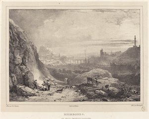 Edimburgo vista da Capela de Santo Antônio de Richard Parkes Bonington after Francois Alexandre Pernot
