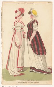 Magazine of Female Fashions of London and Paris, Londres, Novembro, 1800, No. 33.1: Vestidos de noite