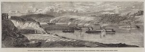 A Guerra Civil na América, o embarque de uma porção do exército do Potomac em Alexandria, perto de Washington de Richard Principal Leitch