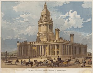 O New Town Hall, Leeds, inaugurado por Sua Majestade (cromolitho)